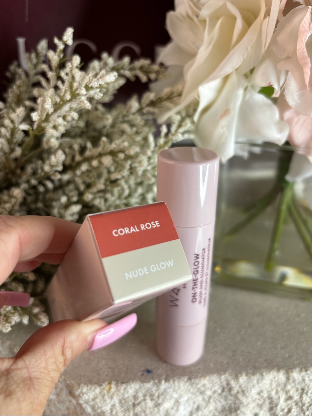 NIB - Wander Beauty - On-the-Glow Blush and Illuminator - Coral Rose/ Nude Glow